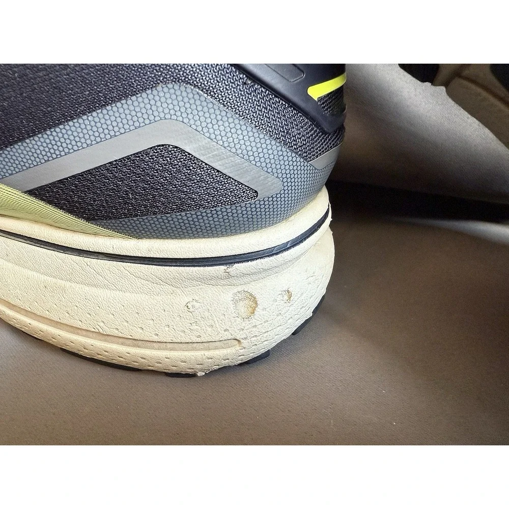 BROOKS GHOST 15 Mens 12W Navy Bright Green Running Walking‎ Athletic Sneakers